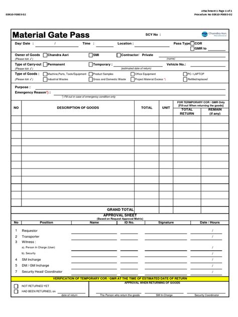 material gate pass pdf.